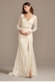 Illusion Long Sleeve Faux Surplice Wedding Dress Melissa Sweet MS251219