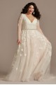 Illusion Long Sleeve Tall Plus Wedding Dress  4XL9LBSWG820