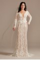 Illusion Plunge Long Sleeve Lace Wedding Dress Melissa Sweet MS251247