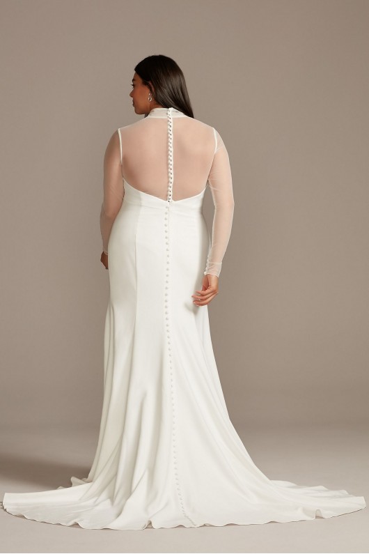 Illusion Sleeve High Neck Plus Size Wedding Dress  Collection 9WG3991