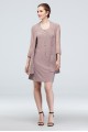 Jersey Dress and Sheer Sleeve Jacket with Trim  5394