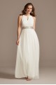 Jersey Keyhole Bodice Gown with Crystal Waist  5655