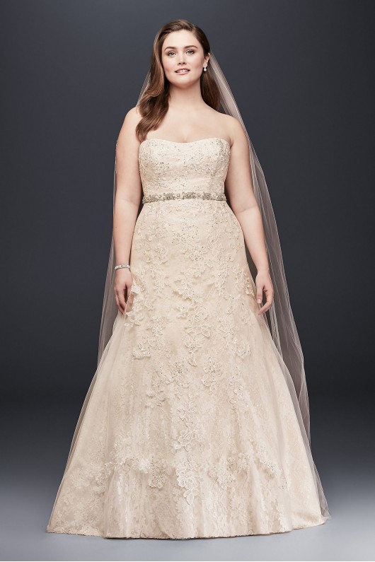 Jewel Lace A-Line Beaded Wedding Dress Jewel 4XL9WG3755