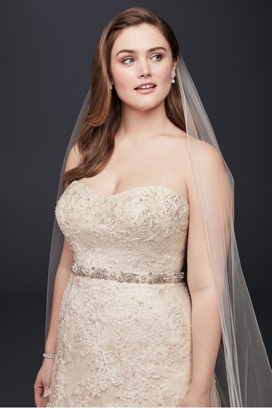 Jewel Lace A-Line Beaded Wedding Dress Jewel 4XL9WG3755