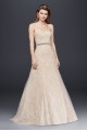 Jewel Lace A-Line Wedding Dress with Beaded Detail Jewel 4XLWG3755