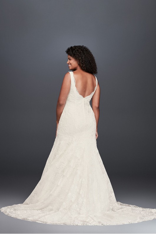Jewel Scalloped Mermaid Plus Size Wedding Dress Jewel 9WG3757
