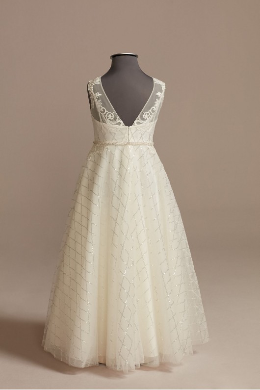 Lace Applique Sequin Tulle Flower Girl Dresses,aaa00f Girl Dress DB Studio WG1430