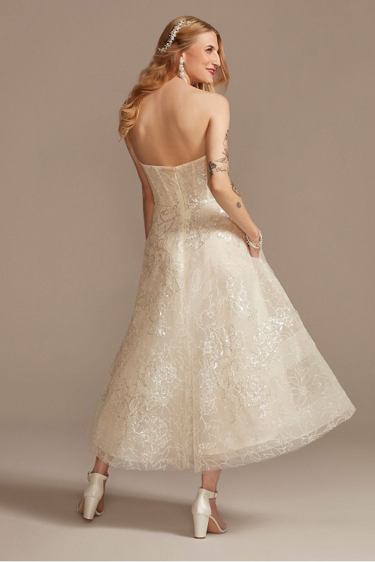 Lace Applique Tea-Length Tall Wedding Dress  4XLCWG903