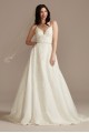 Lace Applique Tulle Tall Strappy Wedding Dress  4XLCWG905