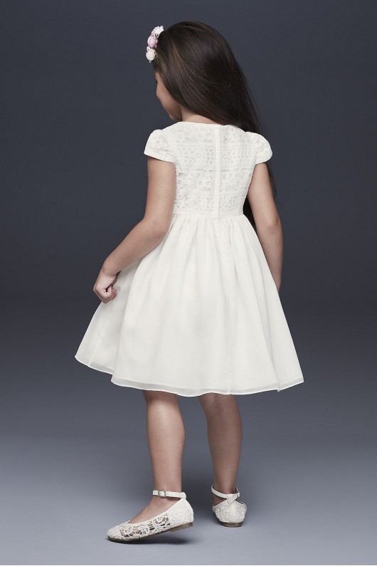 Lace Bodice Cap Sleeve Flower Girl Dress  OP259