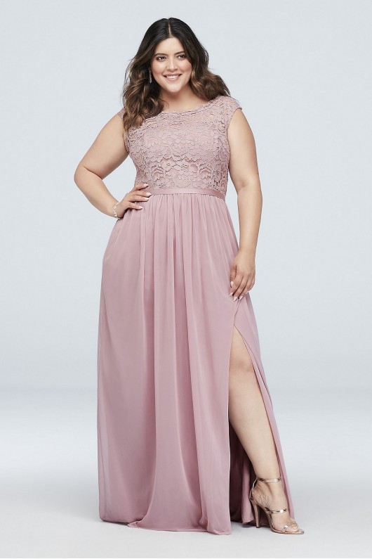 Lace Bridesmaid Dress with Long Mesh Skirt  F19328