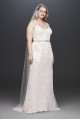 Lace Plus Size Wedding Dress with Crystal Belt  9SWG819