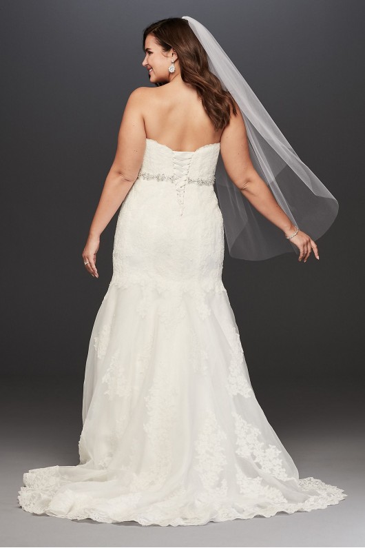 Lace Plus Size Wedding Dress with Scalloped Hem  Collection 9V3680