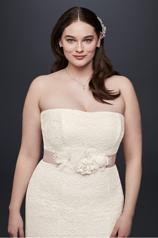 Lace Plus Size Wedding Dress with Tulle Skirt Galina 9KP3765