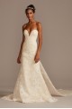 Lace Removable Bow Train Petite Wedding Dress  7CWG880