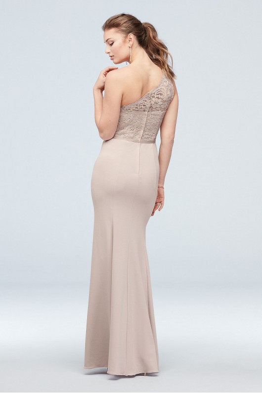 Lace Stretch Crepe One-Shoulder Bridesmaid Dress  F19977