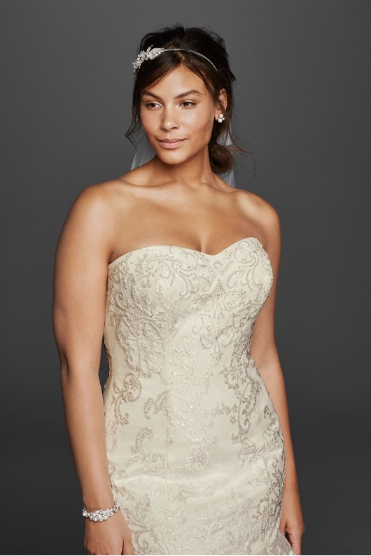 Lace Sweetheart Neckline Plus Size Wedding Dress Jewel 9WG3800
