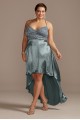 Lace and Brushed Satin High Low Plus Size Dress City Triangles 3064EV4W