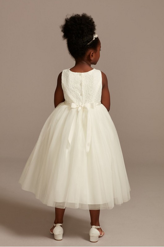 Lace and Mesh Tank Flower Girl Dress  OP222