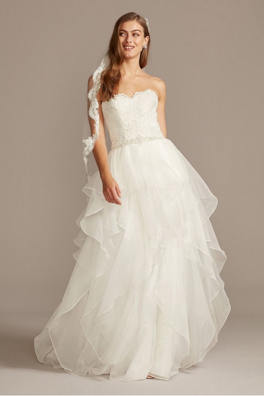 Lace and Organza Petite Wedding Ball Gown  Collection 7WG3830