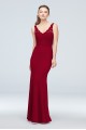 Lace and Stretch Crepe V-Neck Bridesmaid Dress  F19978