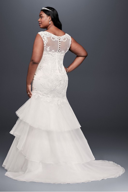 Lace and Tiered Tulle Plus Size Wedding Dress  Collection 9WG3897