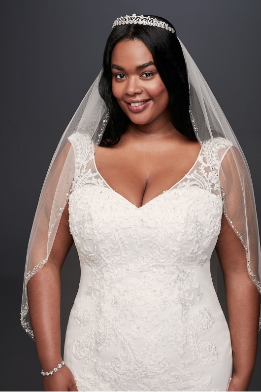 Lace and Tiered Tulle Plus Size Wedding Dress  Collection 9WG3897