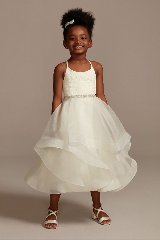 Lace and Tulle Flower Girl Dress with Full Skirt  WG1371