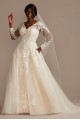 Lace and Tulle Long Sleeve Ball Gown Wedding Dress  Collection 9SLWG3861