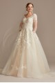 Lace and Tulle Long Sleeve Ball Gown Wedding Dress  Collection SLWG3861