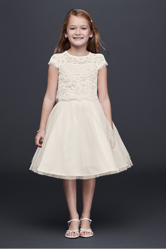 Lace and Tulle Two-Piece Flower Girl Dress US Angels LF0693DB