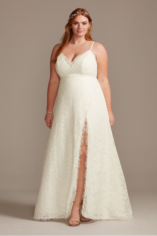 Leaf Pattern Lace A-Line Plus Size Wedding Dress Melissa Sweet 8MS251220