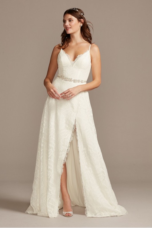 Leaf Pattern Lace A-Line Tall Wedding Dress Melissa Sweet 4XLMS251220