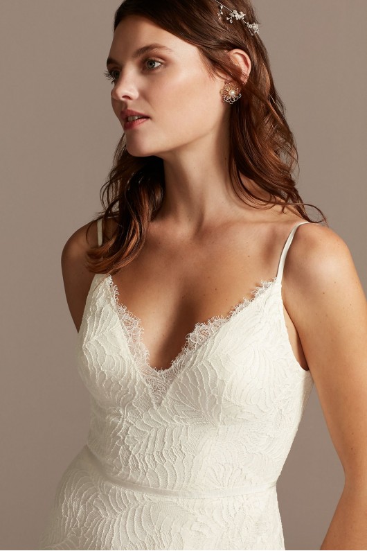 Leaf Pattern Lace A-Line Tall Wedding Dress Melissa Sweet 4XLMS251220