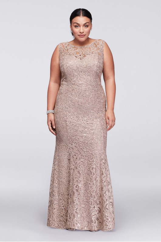 Long Lace Plus Size Dress with Beaded Capelet Ignite 3523DW