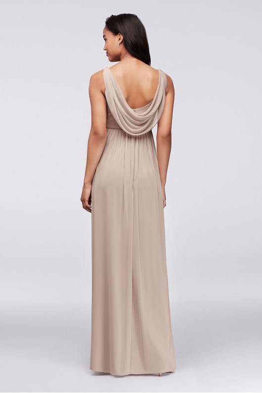 Long Mesh Dress with Cowl Back Detail  F15933