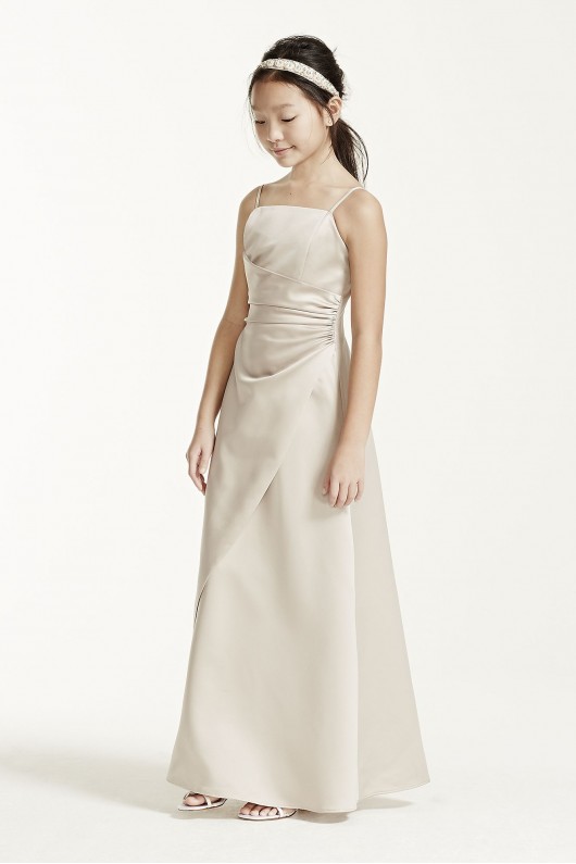 Long Satin Ball Gown with Side Ruching  JB1675