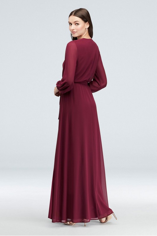 Long Sleeve Chiffon Faux-Wrap Dress DB Studio W60041