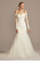 Long Sleeve Lace and Tulle Trumpet Wedding Dress  Collection 4XLWG3943