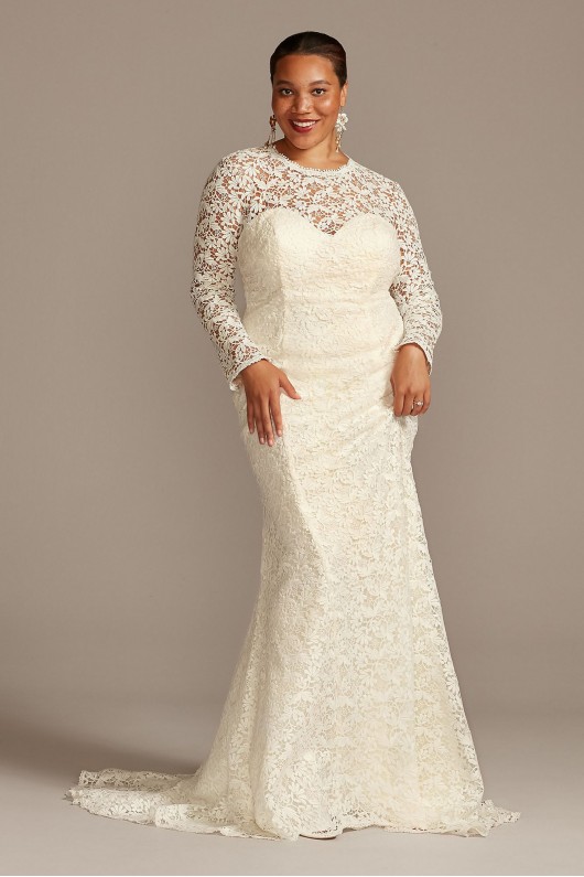 Long Sleeve Venice Lace Plus Size Wedding Dress Melissa Sweet 8MS251217
