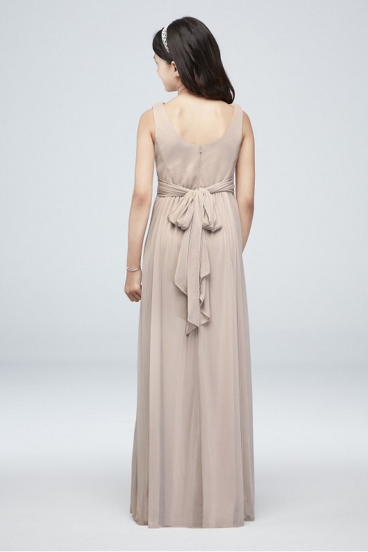 Long Sleeveless Dress with Ruched Waist  JB5728
