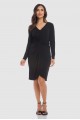 Meghan Twist Long Sleeve Crepe Sheath Dress Karen Kane L43560