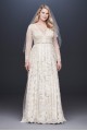 Melissa Sweet Linear Lace Plus Size Wedding Dress Melissa Sweet 8MS251173