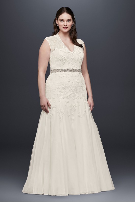 Melissa Sweet Trumpet Lace Plus Size Wedding Dress Melissa Sweet MS251005W