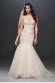 Mermaid Beaded Floral Lace Petite Wedding Dress  7CWG832