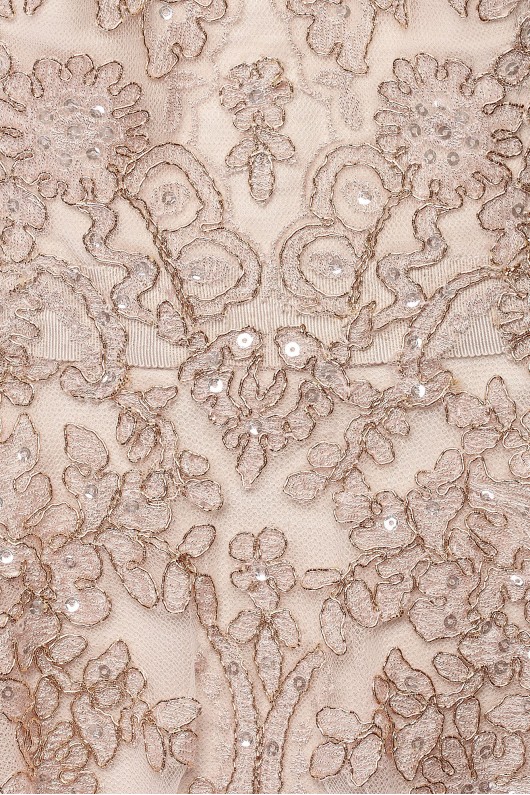 Metallic Lace Applique A-Line Wedding Dress  CWG767