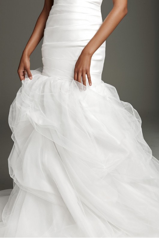 Mikado Wedding Dress with Tossed Tulle Skirt VW351458