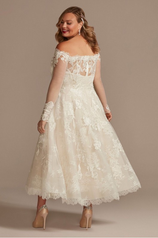 Off Shoulder Applique Tall Plus Wedding Dress  4XL8CWG902
