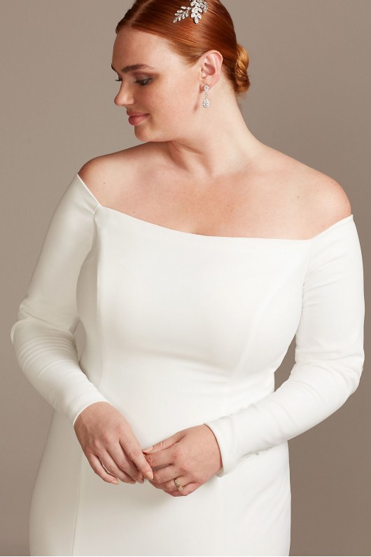 Off-Shoulder Button Back Plus Size Wedding Dress  Collection 9WG3990