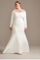 Off-Shoulder Button Back Tall Plus Wedding Dress  Collection 4XL9WG3990